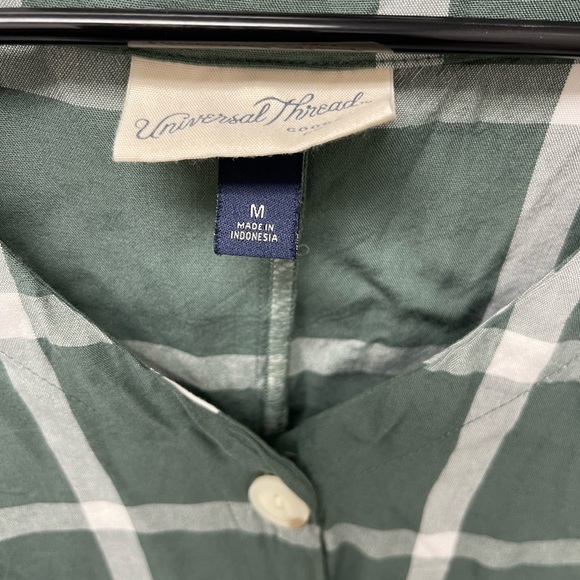 Vintage Threads plaid green and white cropped top - Picture 2 of 3